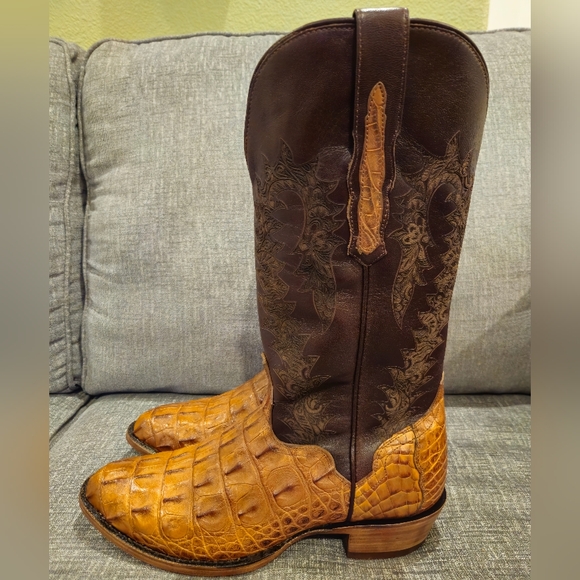 El Dorado Exotic American Alligator Western Boots Round Toe ED3049 Men's Sz 10 D - Picture 1 of 8